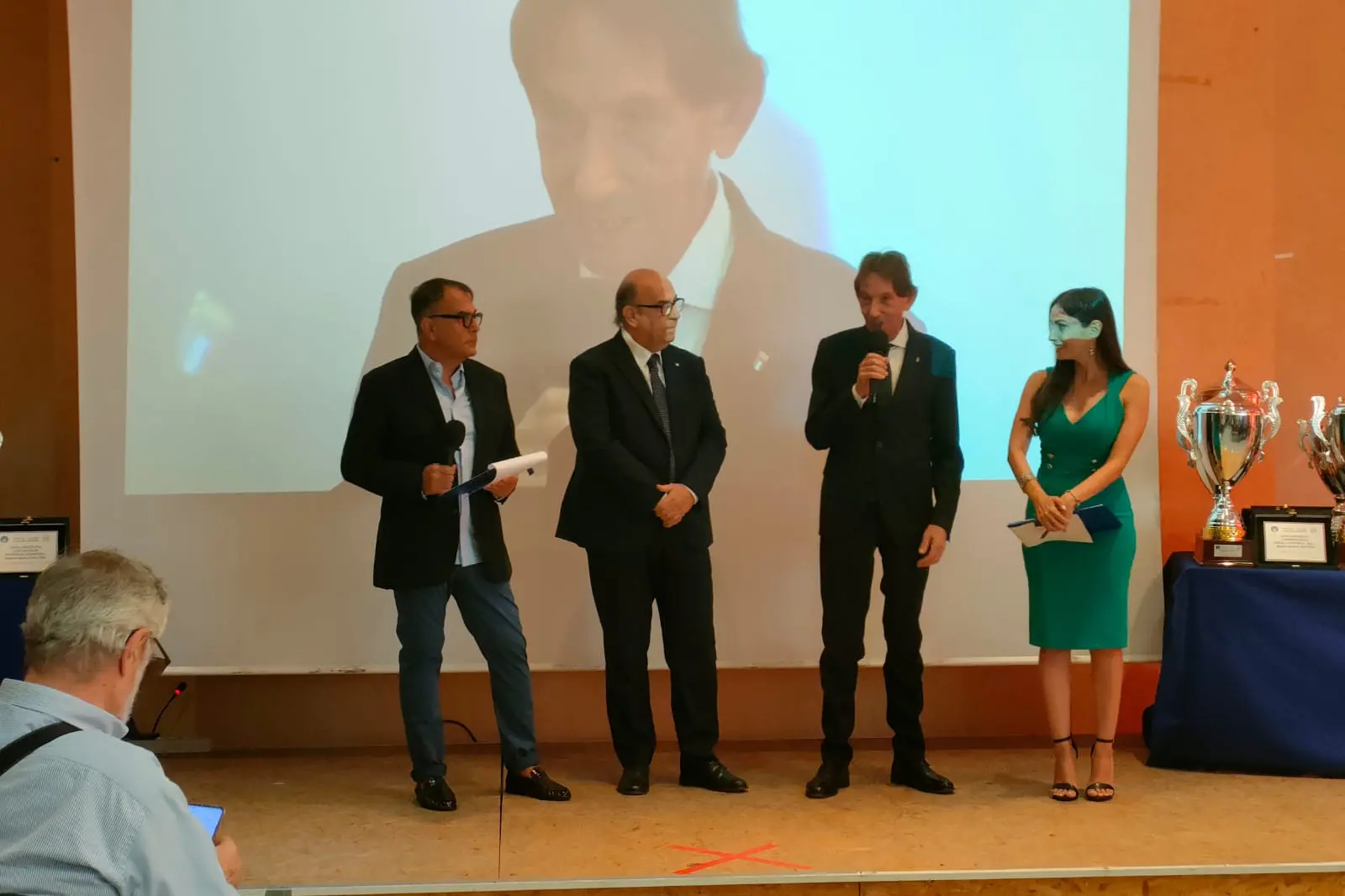 Nella foto Gianni Cadoni, presidente della FIGC sarda, e Bruno Perra, presidente del CONI Sardegna (foto di Giacomo Pala)