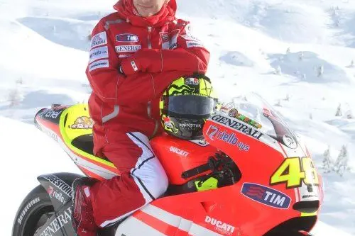 Valentino Rossi in sella alla sua  Ducati