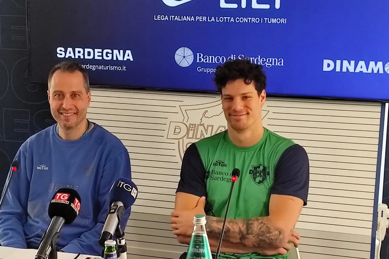Il coach Bulleri e l'ala Veronesi (foto G. Marras)