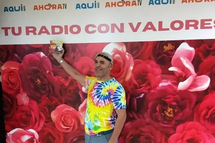 Il figlio Piero Del Drò a Sol Radio Madrid (foto concessa)