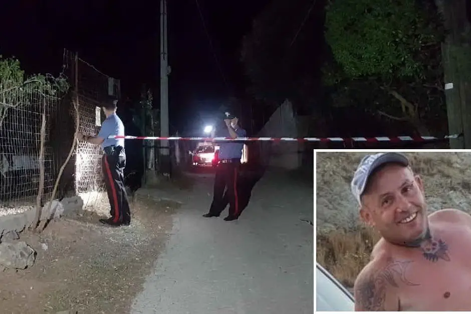 Il luogo dell'omicidio (foto Serreli) e, nel riquadro, la vittima (foto Facebook)