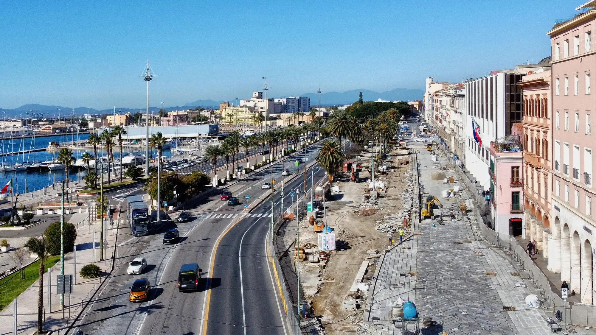 The Cagliari seafront is taking shape: the first part of Via Roma will