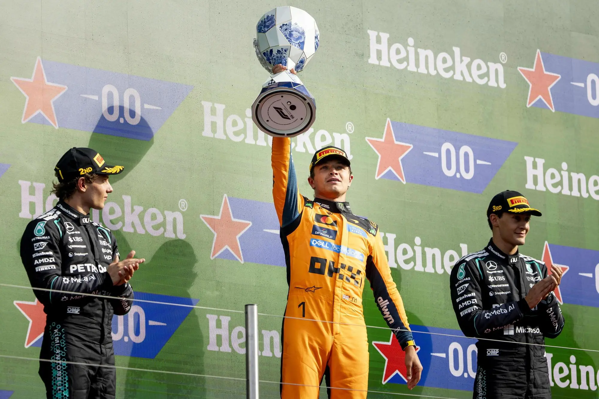 Gp d'Olanda, il podio (foto Ansa/Epa)