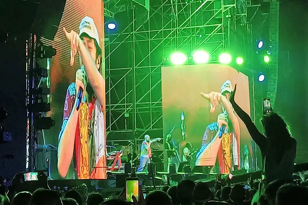 Un'immagine del concerto dei Pinguini Tattici Nucleari al Red Valley 2022 (foto Ilenia Giagnoni)