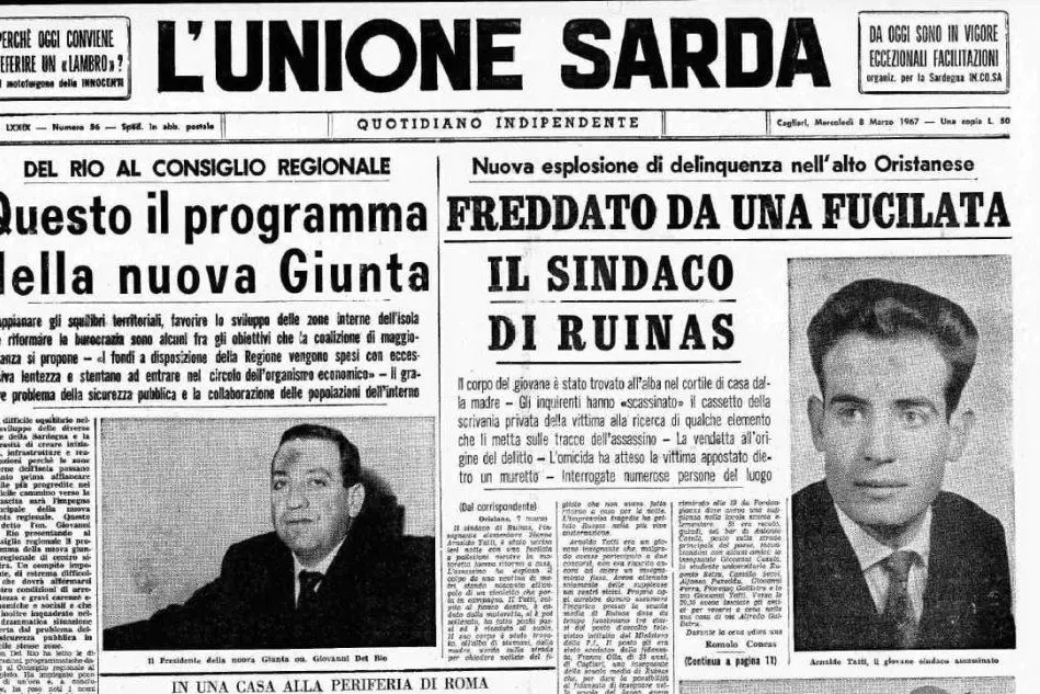#AccaddeOggi: il 7 marzo 1967 viene ucciso il sindaco di Ruinas