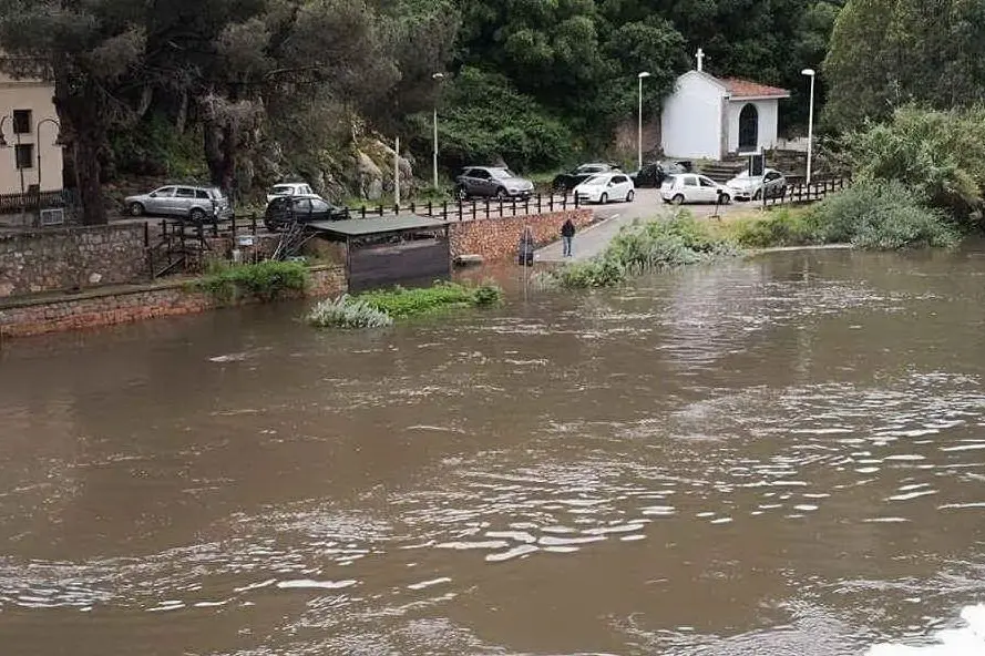 Una piena del fiume Coghinas (foto L'Unione Sarda - Tellini)