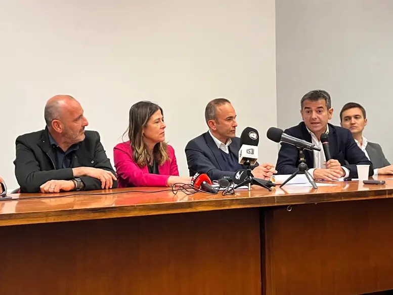 La conferenza stampa di presentazione della candidatura di Massimo Zedda