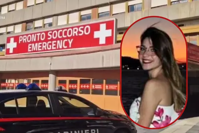 Il pronto soccorso e, nel riquadro, Sara Campanella
