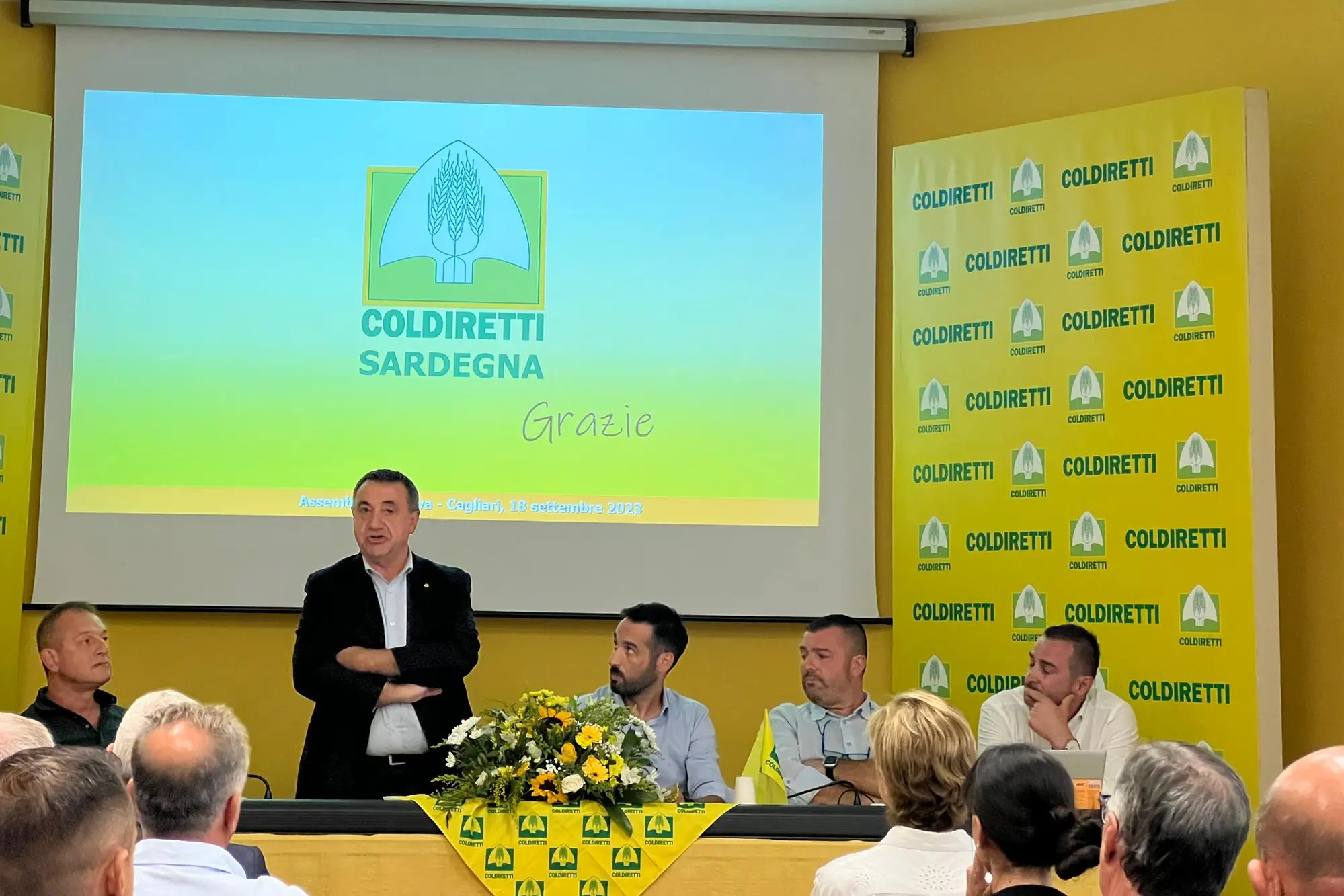 Il presidente di Coldiretti Battista Cualbu, confermato alla guida dell'associazione (foto Melis)