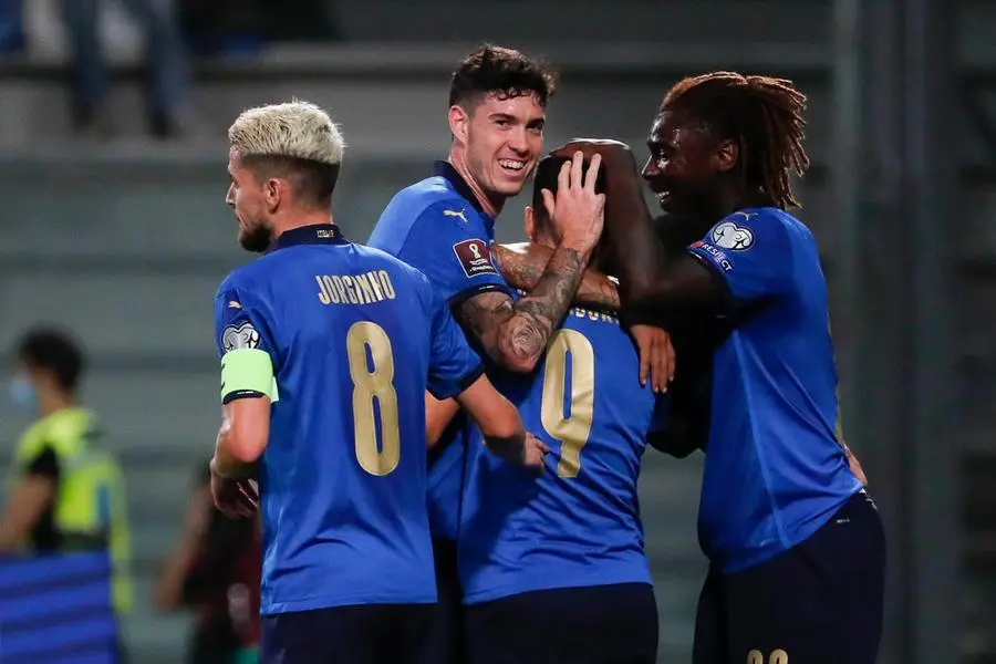 Festa per il gol di Raspadori (Ansa - Baracchi)