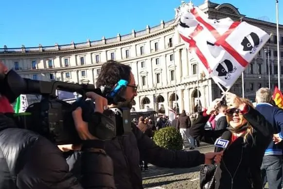 Giovanna Demontis alla manifestazione di Roma (foto Tellini)