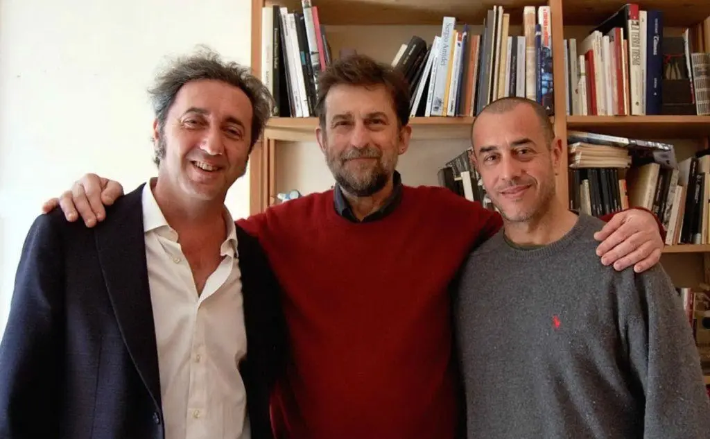 Insieme ai colleghi Paolo Sorrentino e Matteo Garrone (Ansa)
