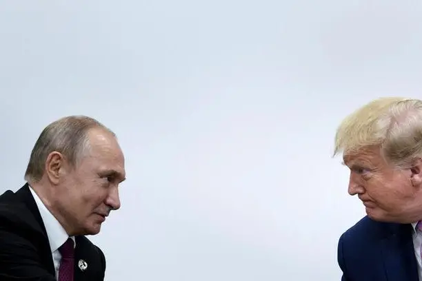(FILES) US President Donald Trump (R) attends a meeting with Russia's President Vladimir Putin during the G20 summit in Osaka on June 28, 2019. US President Donald Trump and Russian counterpart Vladimir Putin could meet for a summit as early as next week, the Kremlin said on August 7, 2025. The meeting would be the first between a sitting US and Russian president since Joe Biden met Putin in Geneva in June 2021, and comes as Trump seeks to broker an end to Russia's military assault on Ukraine. (Photo by Brendan Smialowski / AFP)
