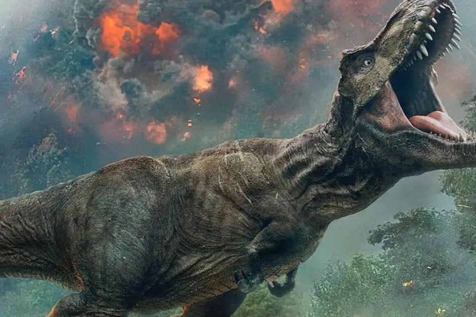 Il terribile T-rex ricostruito in Jurassic Park (foto da frame video)