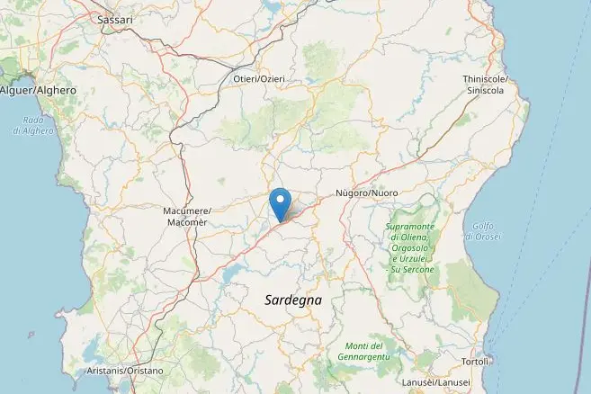 La localizzazione del sisma (foto Ingv)