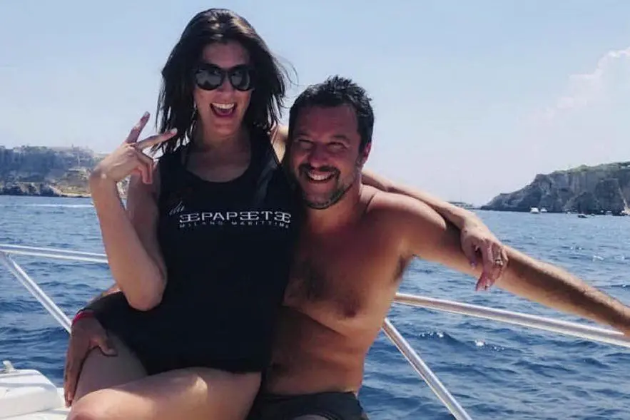 Elisa Isoardi e Matteo Salvini (Ansa)