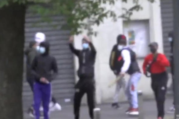 Un fermo immagine tratto da un video diffuso dalla Polizia di Stato in occasione dell'arresto del rapper "Baby Gang" (Ansa)