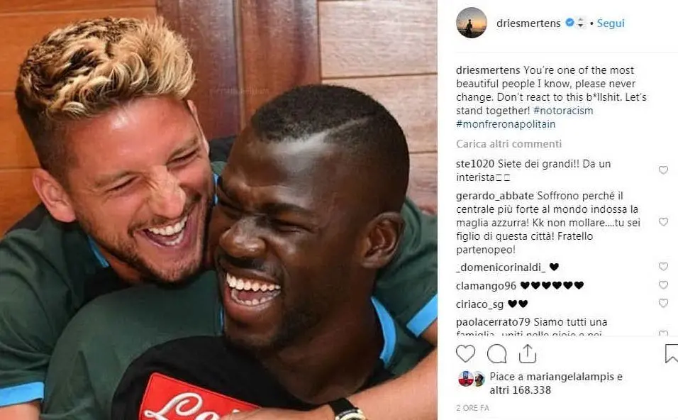 Il post su Instagram di Dries Mertens