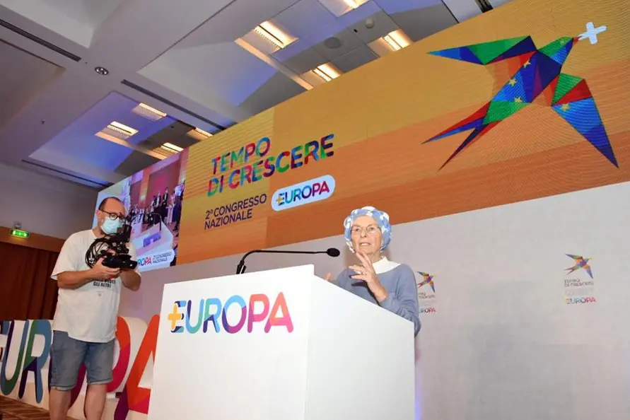 Emma Bonino al congresso di +Europa (Ansa/M.Riccardi - Uff. stampa +Europa)
