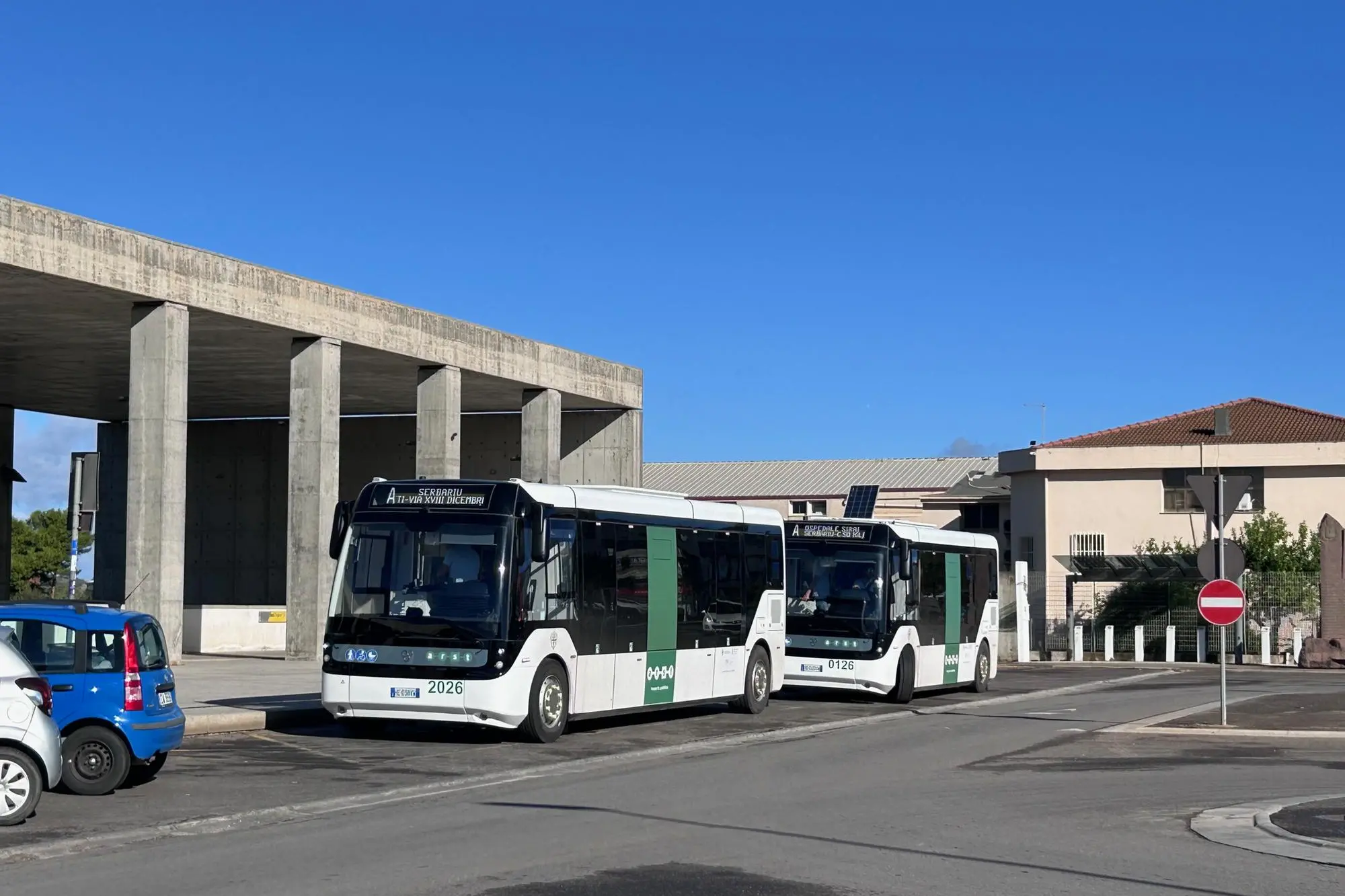 Nuovi bus elettrici a Carbonia (Le foto sono di Fabio Murru)