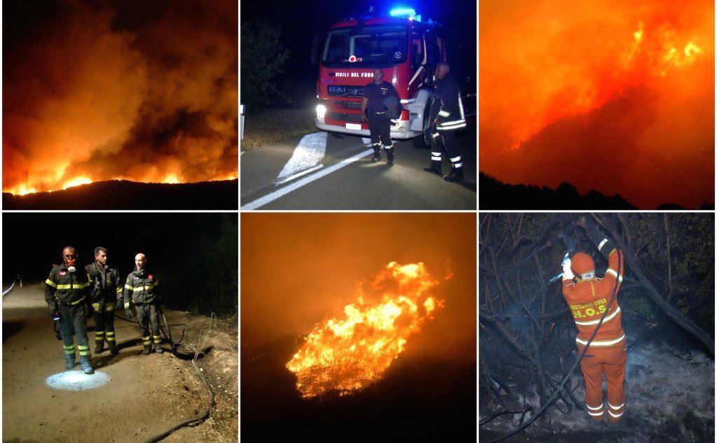 Le foto della notte di fuoco tra Arbus e Gonnosfanadiga (Gianluigi Deidda)