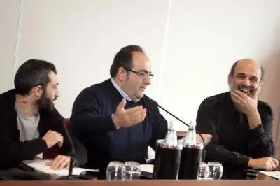 Diablo, il preside dell'Università Massimo Deiana e l'ideatore del corso di studi Filippo Martinez