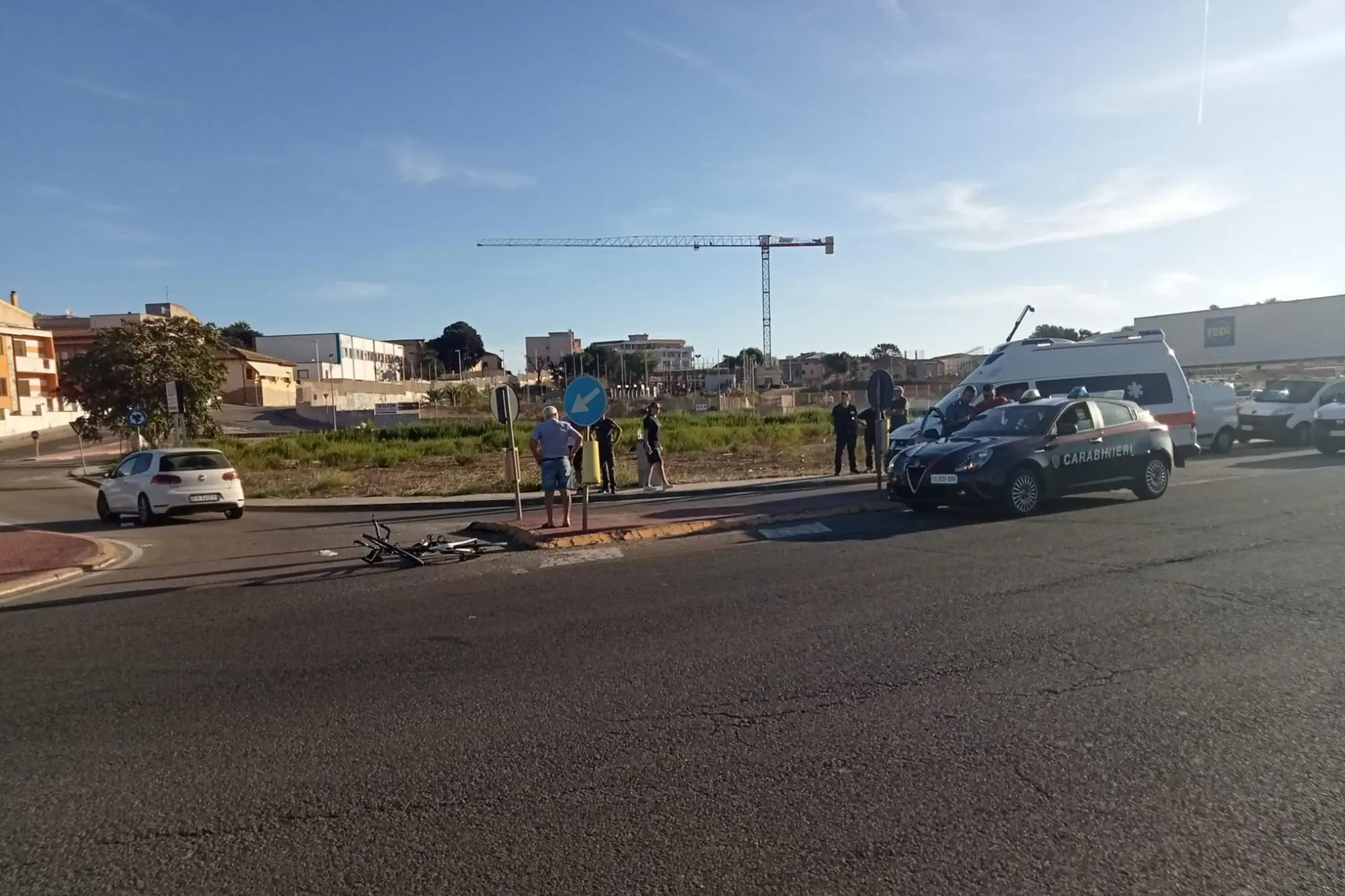 L'incidente a Porto Torres (foto Pala)