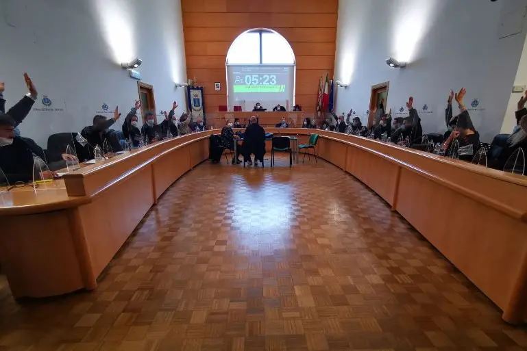 L'aula consiliare a Porto Torres\u00A0(foto L'Unione Sarda - Pala)