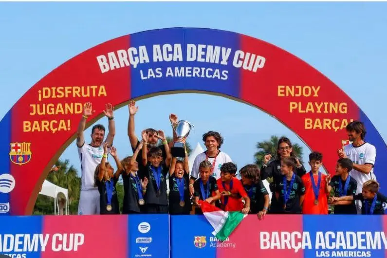 I piccoli campioni sardi durante la premiazione della Copa las Américas