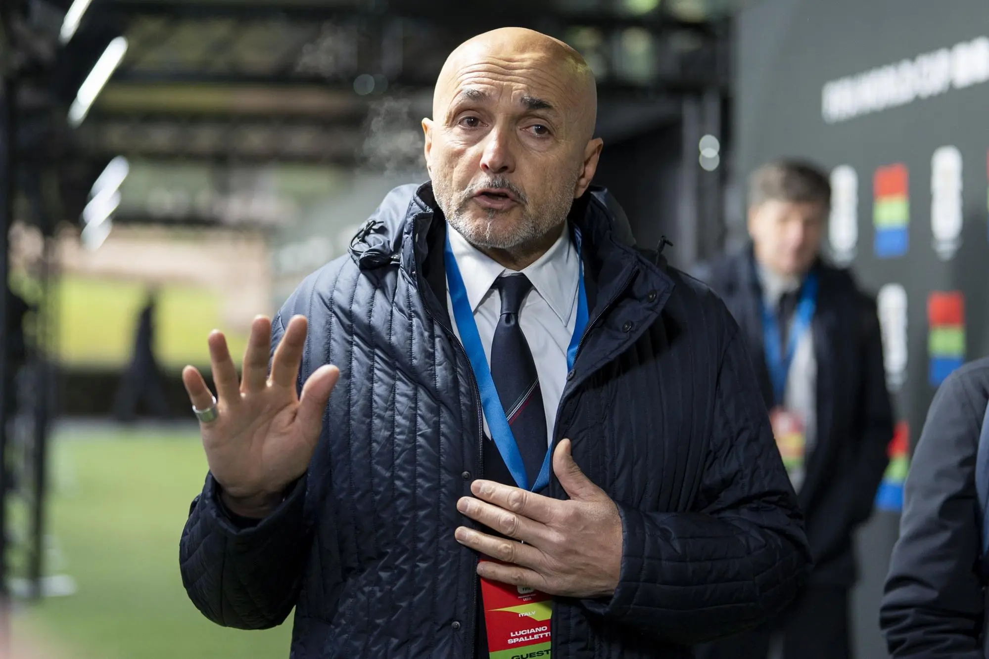 epa11774436 Italy's national team coach Luciano Spalletti arrives on the green carpet before the UEFA Preliminary Draw for the FIFA World Cup 2026, at the FIFA headquarters in Zurich, Switzerland, 13 December 2024. EPA/TIL BUERGY