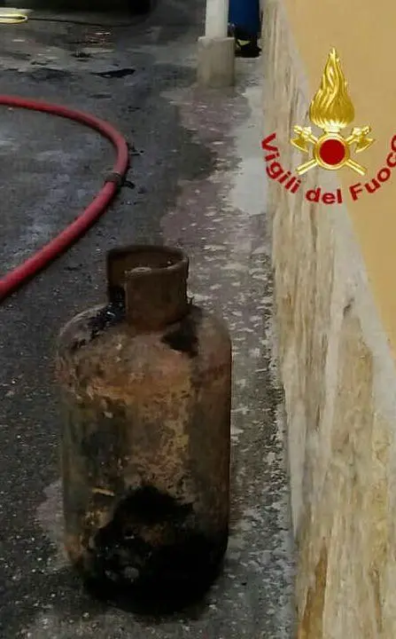 La bombola messa in sicurezza