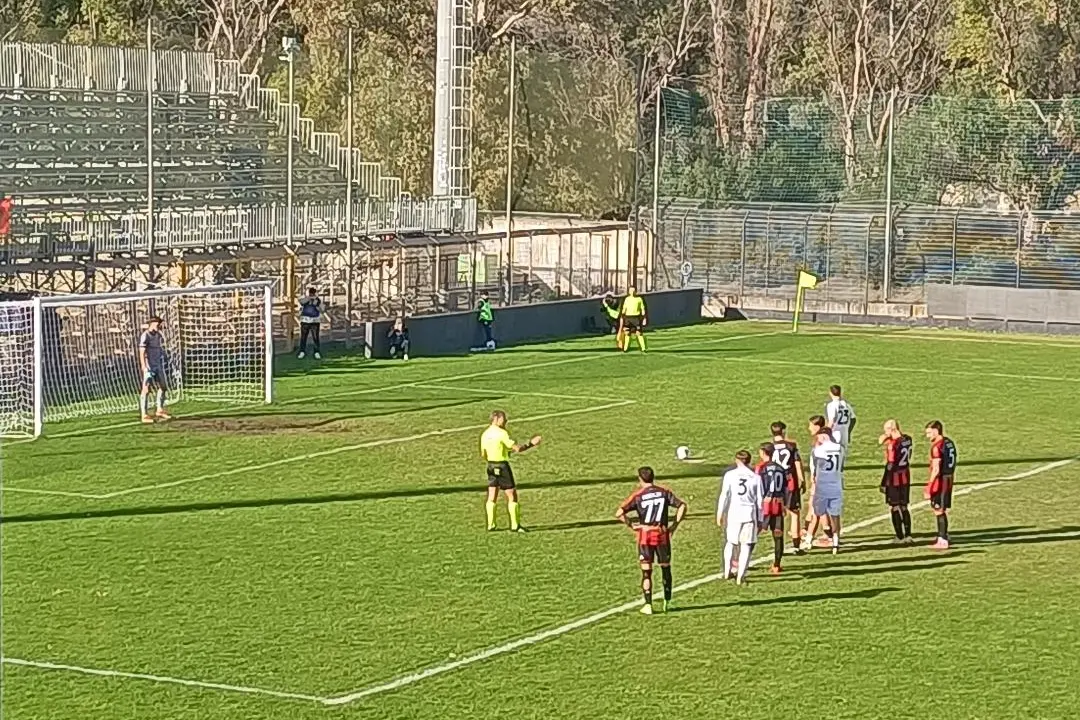 Deiana Testoni sul dischetto del rigore del momentaneo 1-0 (foto Ilenia Giagnoni)