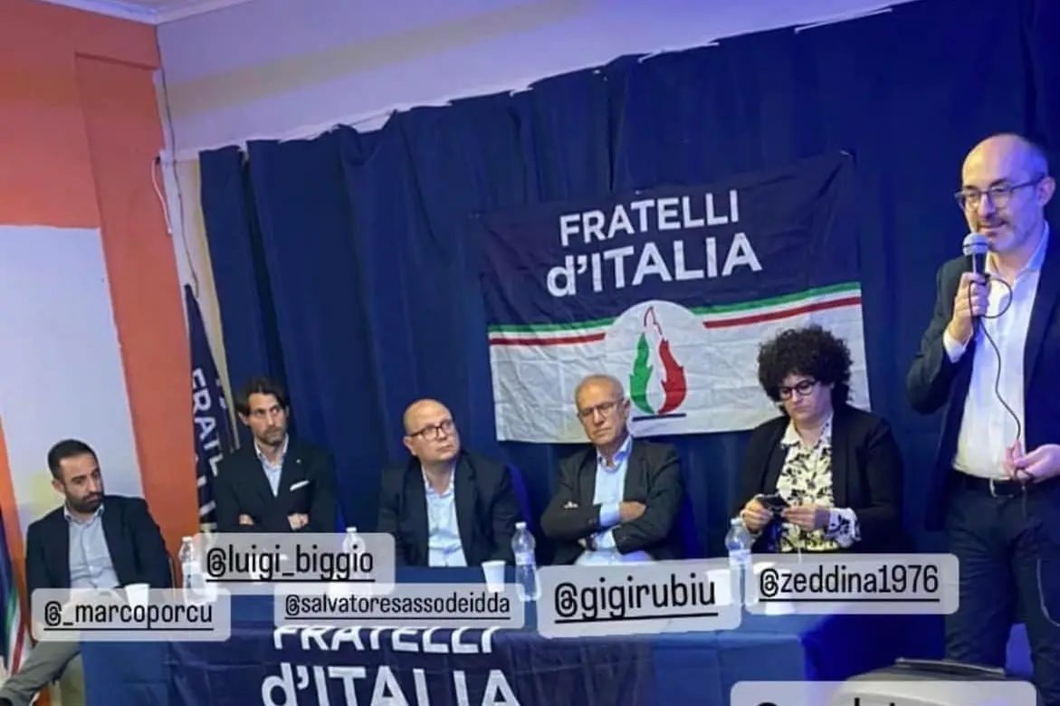 La presentazione del candidato sindaco di Iglesias, Luigi Biggio (Foto: FdI)