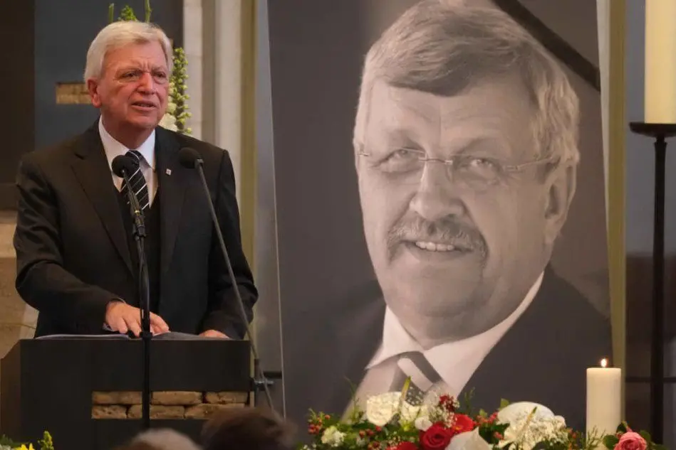 Un'immagine dei funerali di Walter Luebcke (Ansa)