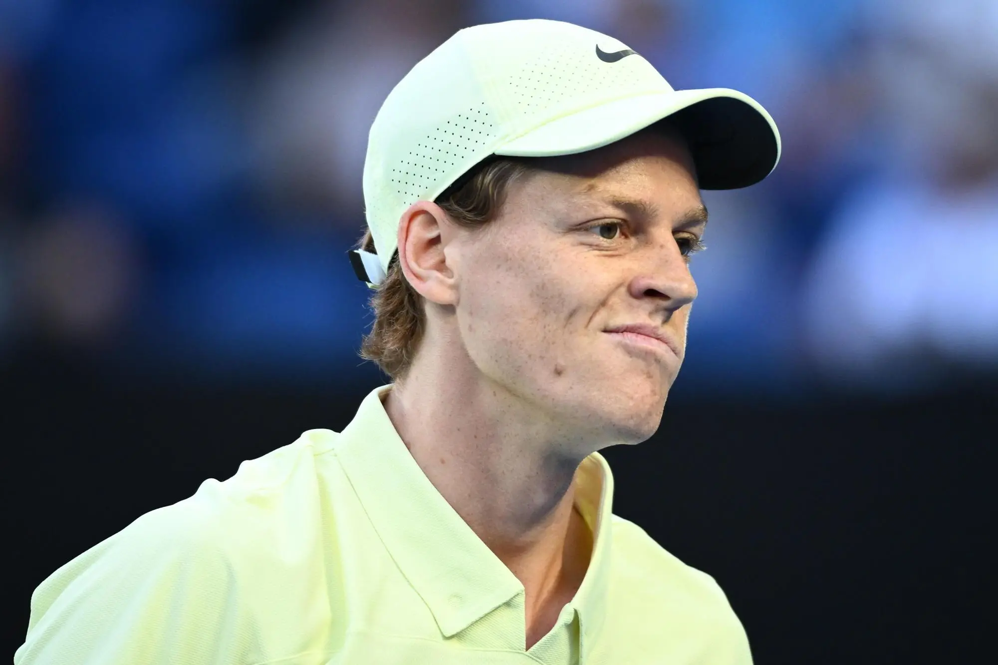 epa11849121 Jannik Sinner of Italy looks on before the Men's Singles Semifinals match against Ben Shelton of USA at the Australian Open tennis tournament in Melbourne, Australia, 24 January 2025. EPA/JOEL CARRETT AUSTRALIA AND NEW ZEALAND OUT