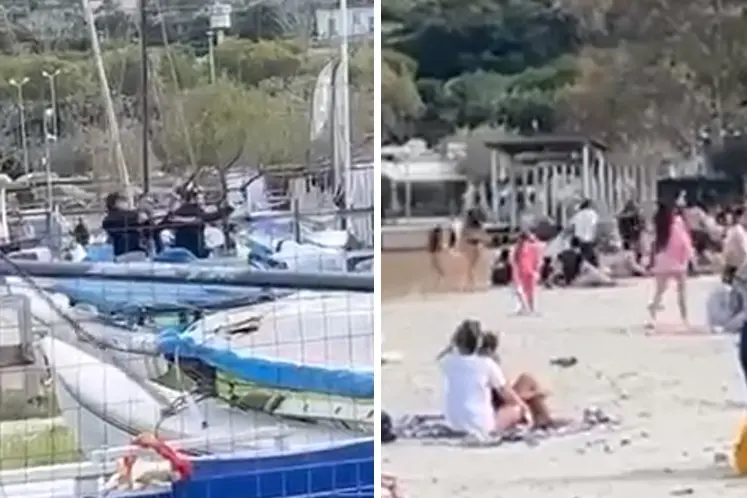 ALcuni frame del video dell'inseguimento