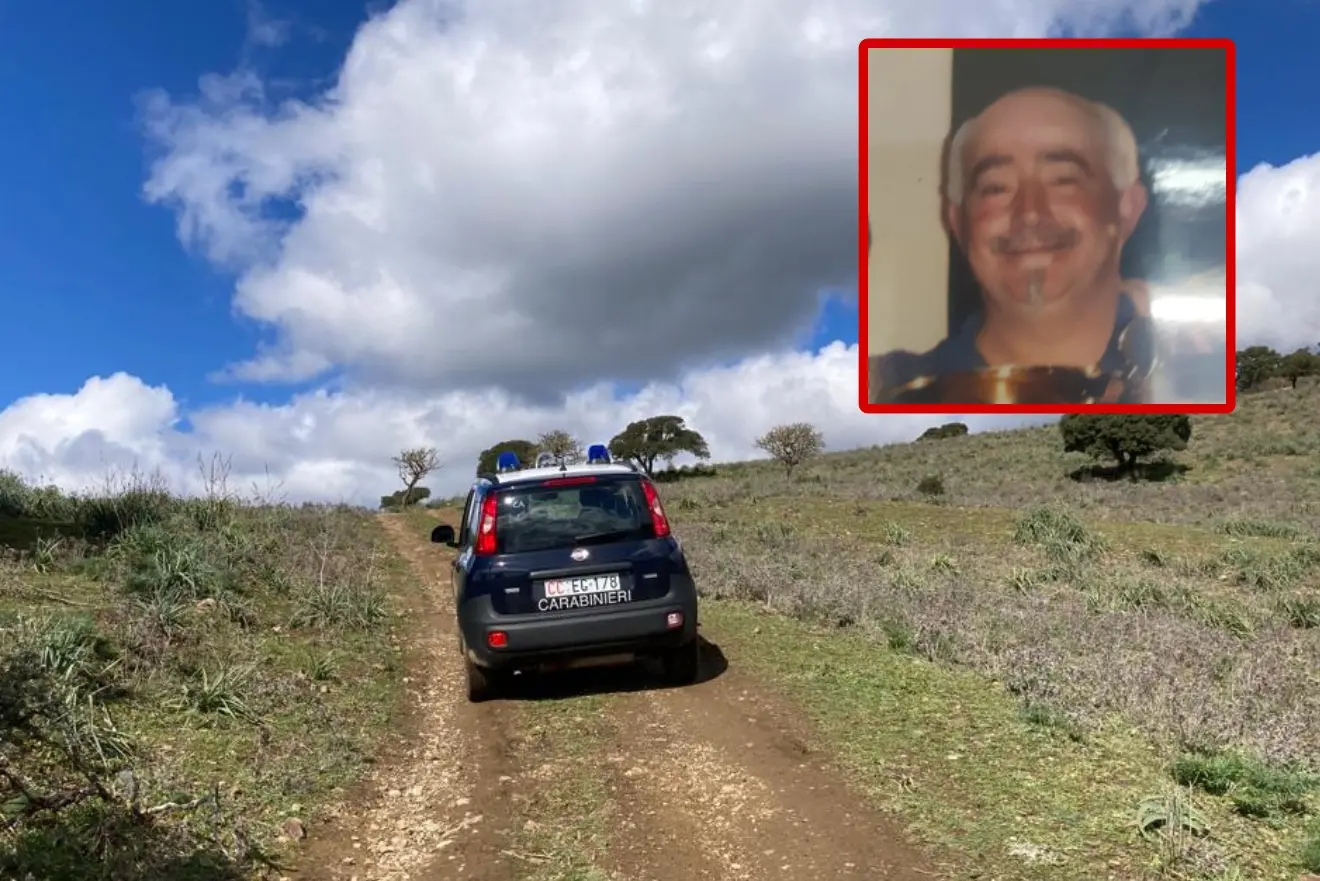 La campagna, in località Sa 'e Lussu a Bitti, dove Giuseppe Pittalis (in alto a destra) ha ucciso il fratello Giorgio (foto L'Unione Sarda)