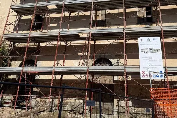 I lavori per il recupero della struttura museale a Bono (foto concessa)