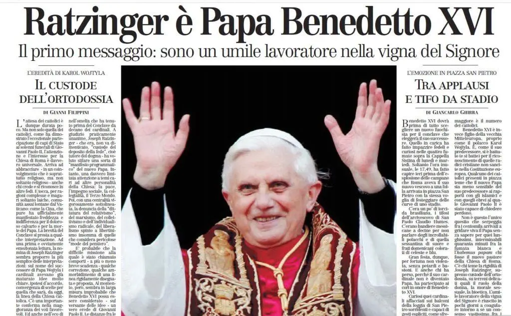 La prima pagina de &quot;L'Unione Sarda&quot; del 20 aprile