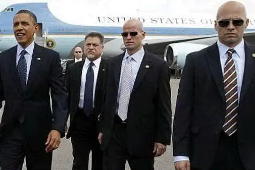 Obama con i suoi bodyguard