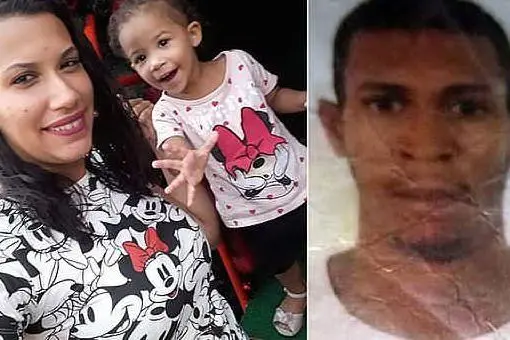A sinistra la bimba uccisa con la madre, a destra il presunto responsabile, torturato e ucciso da una gang (foto Correio 24horas)