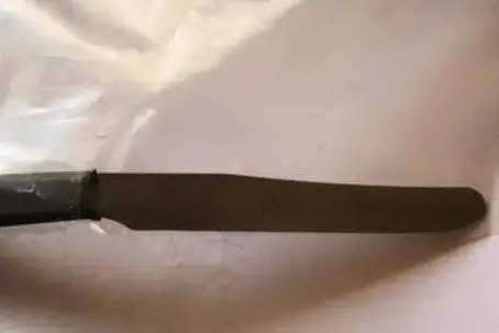 Il coltello usato per l'aggressione (foto carabinieri)