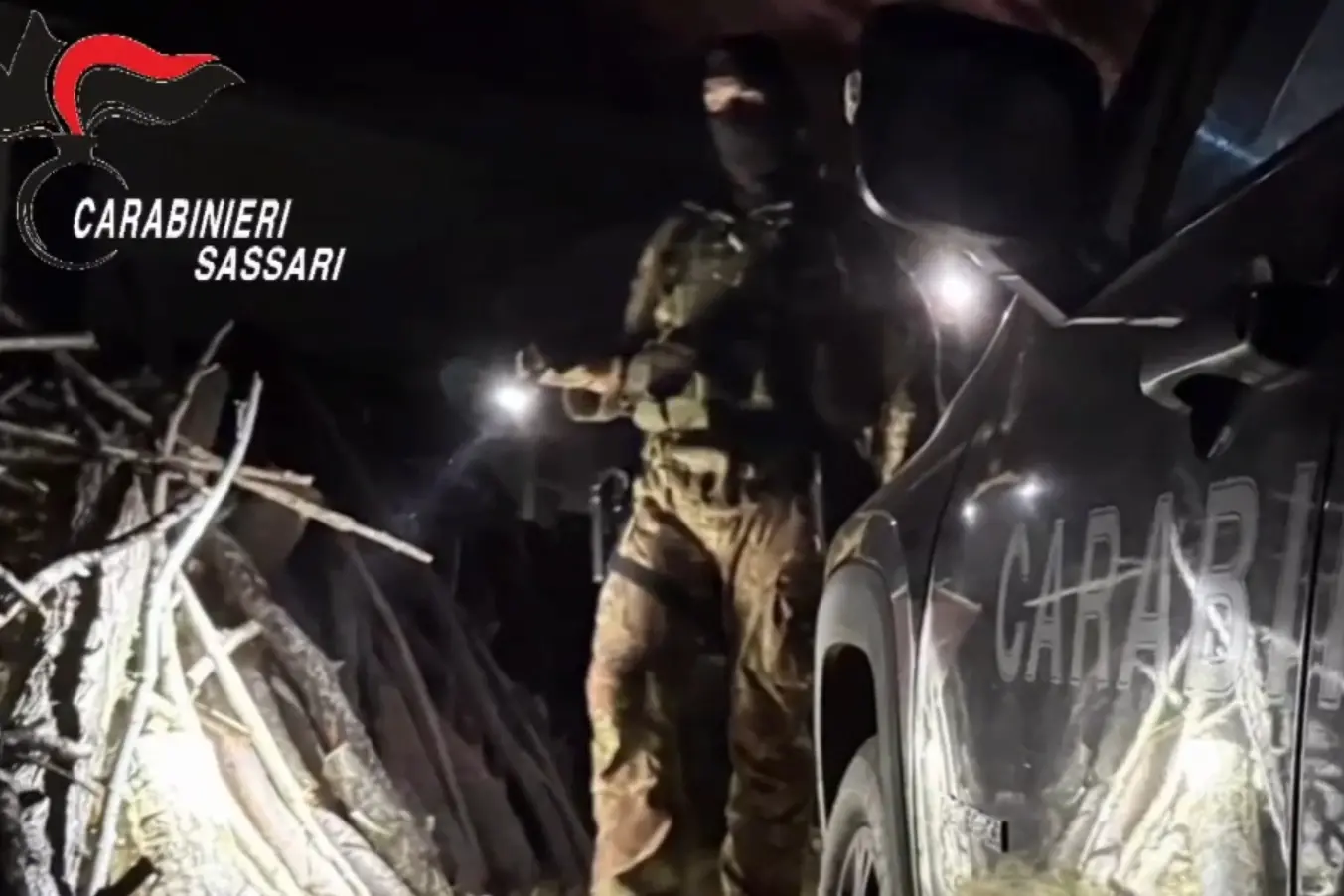 Un momento dell'operazione dei carabinieri