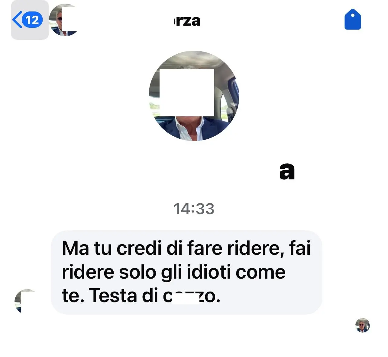 Un post degli hater