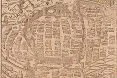 La mappa di Cagliari disegnata da Arquer (foto archivio L'Unione Sarda)
