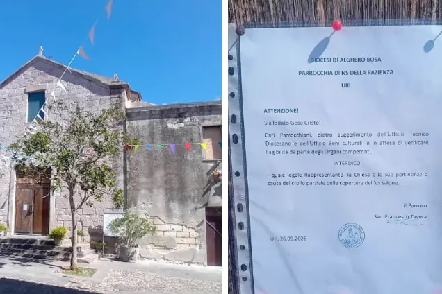 La chiesa di Uri chiusa (foto concessa)