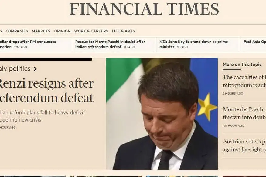 Referendum: la sconfitta di Renzi sui media esteri