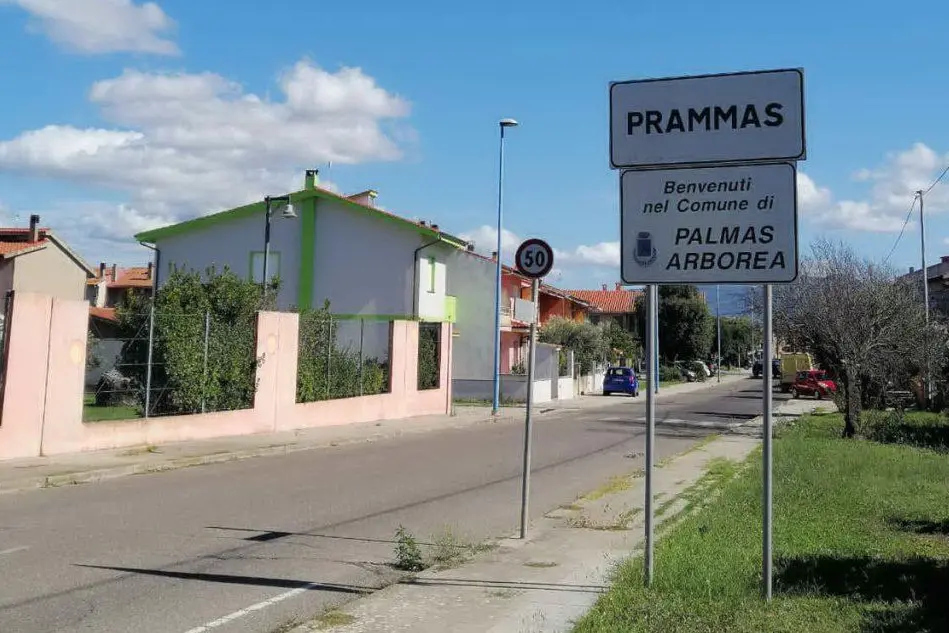 L'ingresso di Palmas Arborea (foto Pala)