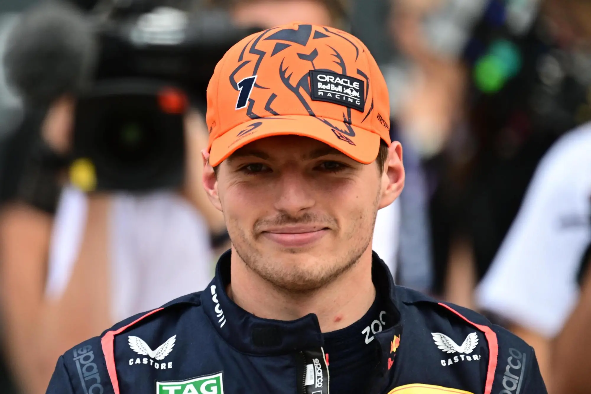 epa10736138 Dutch Formula One driver Max Verstappen of Red Bull Racing reacts prior to the Formula One British Grand Prix 2023, at the Silverstone Circuit race track in Silverstone, Britain, 09 July 2023. EPA/CHRISTIAN BRUNA