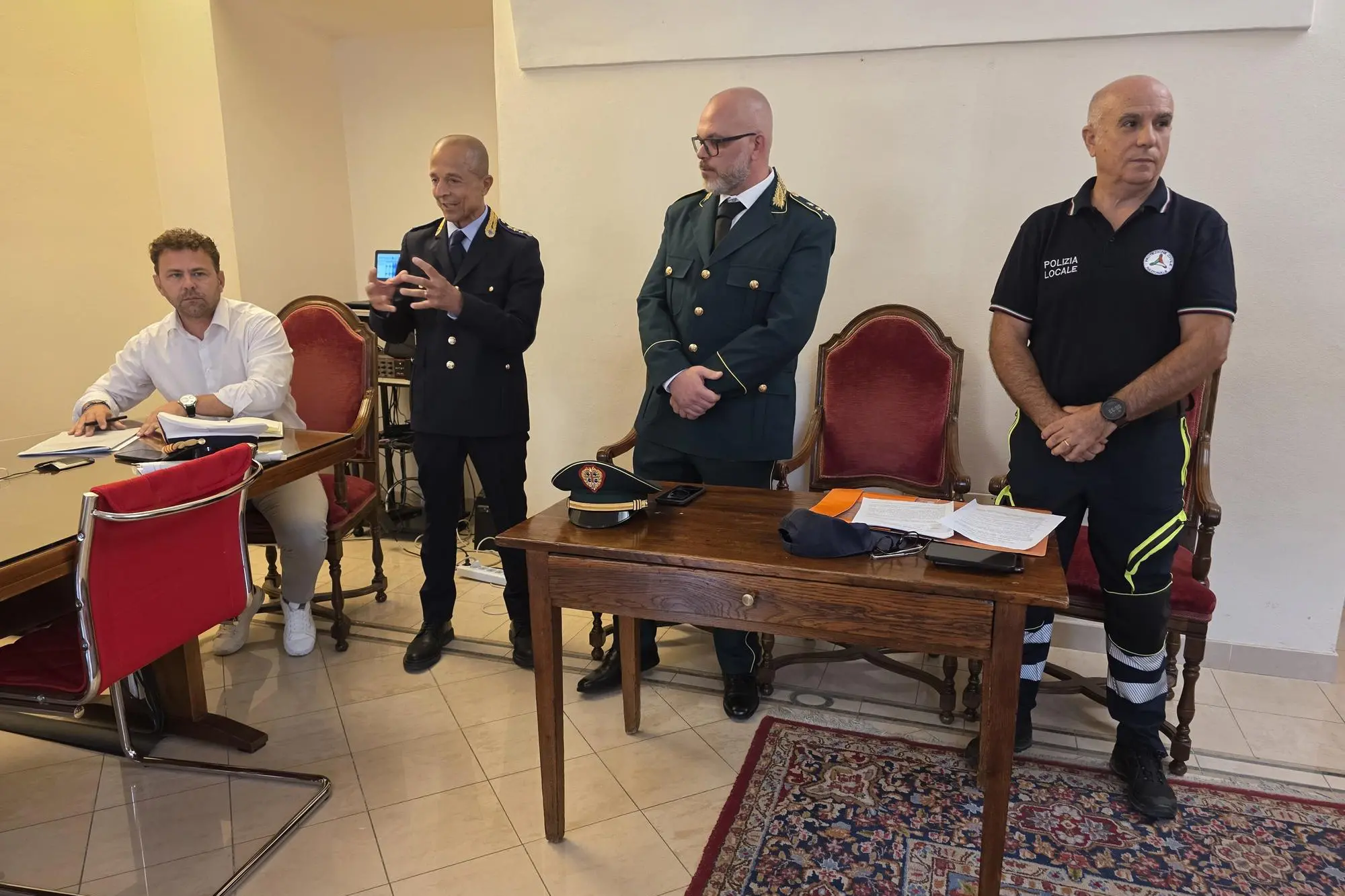 V Commissione. Da sinistra Walter Pani, Gianni Serra, Giuseppe Solinas e Francesco Pilicchi
